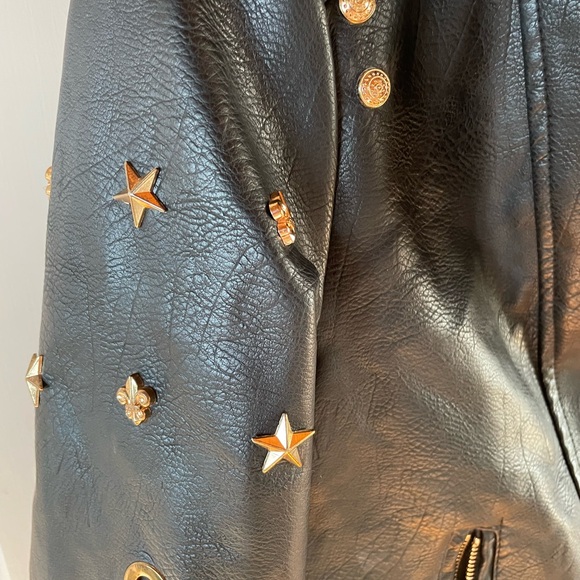 Azalea Wang Studded Black Moto Jacket Large EUC - Picture 6 of 14
